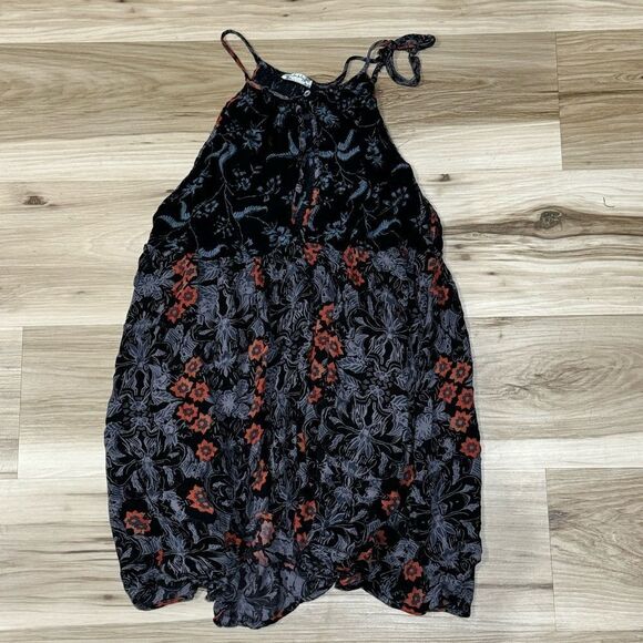 Free People Wildest Dreams Black Floral Mini Dress Women’s Small - Picture 3 of 4